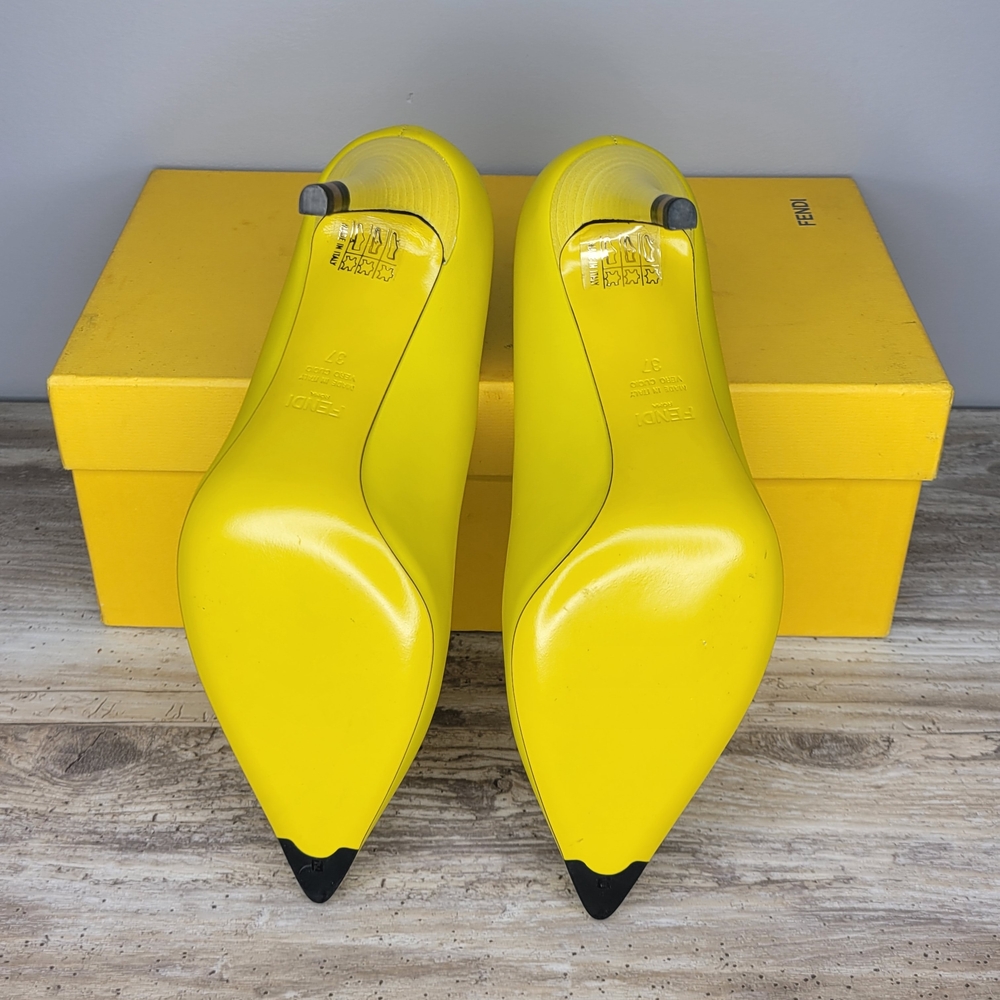 Fendi Neon Yellow Pumps - Picture 5 of 10